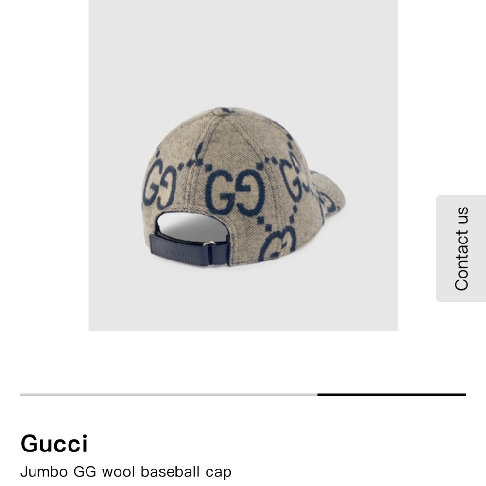 Gucci Luxury Navy Blue and Gray Logo Wool Cap ๐คฉ - Picture 2 of 11